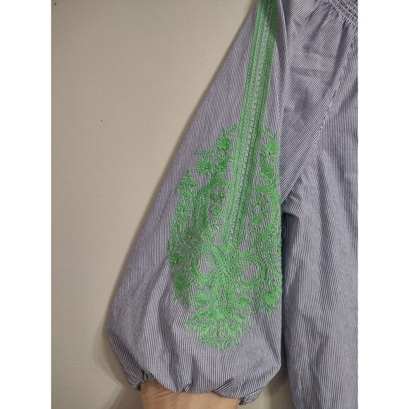Ali Miles Top Embroidered 3/4 Sleeve Women's Size Medium Cotton - Picture 6 of 7